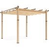 Retractable Aluminum Pergola – 10x10/10x13 Ft Wood-Grain Design, Adjustable Sunshade & Rust-Proof Frame for Patio/Backyard/Garden - 2 of 4