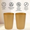 HOLD N’ STORAGE - Set of 2 Small Trash Can with Open Top for Compact and Tight Spaces – 1.58 Gallon Capacity -Soft Brass - 4 of 4