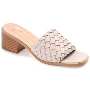 Journee Collection Womens Fylicia Open Toe Mid Stacked Heel Pumps - 1 of 4
