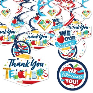Big Dot of Happiness Thank You Teachers - Teacher Appreciation Hanging Decor - Party Decoration Swirls - Set of 40 - 1 of 4