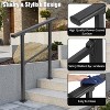 2PCS Handrails for Outdoor Steps - Fits 2 to 3 Steps, Sturdy Porch Railing, Black Wrought Iron, Includes Installation Kit - 2 of 4