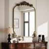 BEAUTYPEAK Vanity Wall Mirror Decorative Vintage Arch Bathroom Mirror with Designed Bottom - 2 of 4