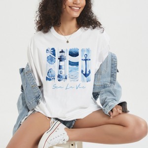 Simply Sage Market Sea La Vie Lighthouse Garment Dyed Tee - 1 of 4