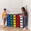 ECR4Kids Streamline 25 Cubby Tray Cabinet with 25 Scoop Front Storage Bins, 5x5, Grey Wash - 4 of 4