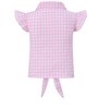 Clearlove Girls Sleeveless Plaid Button Down Shirt Summer Cropped Top with Tie Waist and Ruffled Hem Cute Casual Blouse Pink 160 - 4 of 4