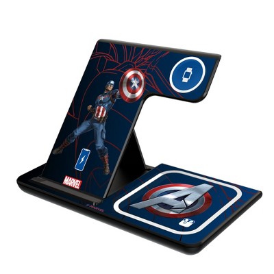 Keyscaper Marvel Avengers Captain America MechLine 15-Watt 3 in 1 Charging Station