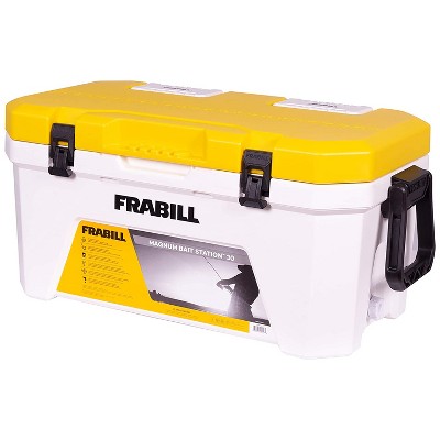 Frabill FRBBA230 Magnum Bait Station 30 Quart Heavy Duty Water Resistant Battery Powered 2 Speed Aerating Tackle Box Ice Cooler