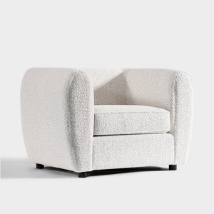 HOMES: Inside + Out Sunhaven Contemporary Boucle Fabric Deep Barrel Accent Armchair - 1 of 4