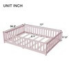 NicBex Full Size Floor Bed with Fence and Door,Rubber Wood Floor Bed with Safety Guardrails,Montessori Floor Bed for Kids,Girls,Boys - 3 of 4