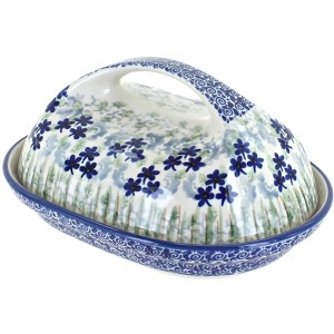Blue Rose Polish Pottery M077 Manufaktura Butter Dish - 1 of 2