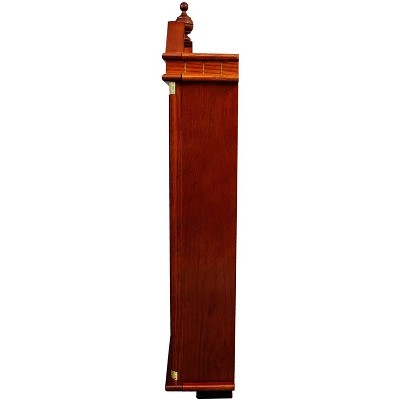 Regal Oak Wall Clock with Gold Pendulum and Chimes