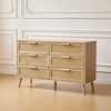Rattan Bedroom Dresser, 6 Drawer Wood Dresser with Solid Wood Legs & Handles - 4 of 4