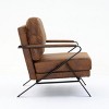 GlasFlength Accent Chairs Mid-Century Modern Chair Upholstered Lounge Arm Chair Comfy Reading Chair Armchair Recliner, Brown, 28.3"*34.4"*35.4" - 2 of 4