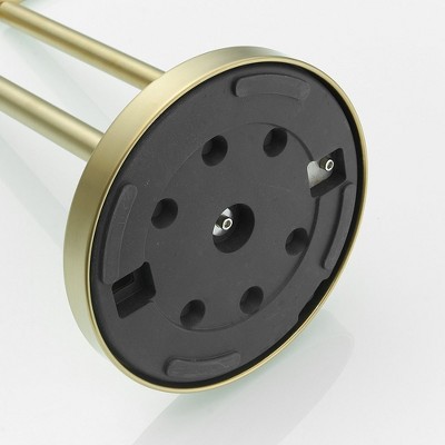 Brushed Gold Freestanding Toilet Paper Holder with Reserve