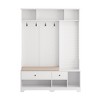 NicBex Hall Tree with Coat Rack, Shoe Rack, Removable Linen Shoe Bench Mat, Storage Cabinet and DIY Pegboard, for Entrance, Living Room - 2 of 4