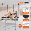 VEVOR Pet Grooming Table Two Arms with Clamp, 46'' Dog Grooming Station, Foldable Pets Grooming Stand, with Grooming Loop, Bearing 330lbs,Black - 3 of 4
