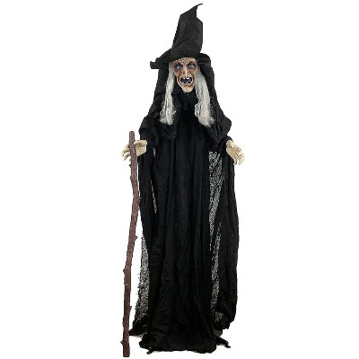 Sunstar Animated Witch With Cane Halloween Decoration - 5 Ft - Black ...