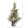 Nearly Natural 24-in Flocked Christmas Artificial Tree in Decorative Birch Bark Planter with 30 LED lights - 2 of 2