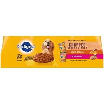 Pedigree Chopped Ground Dinner Multipack Beef & Chicken Canned - Wet Dog Food