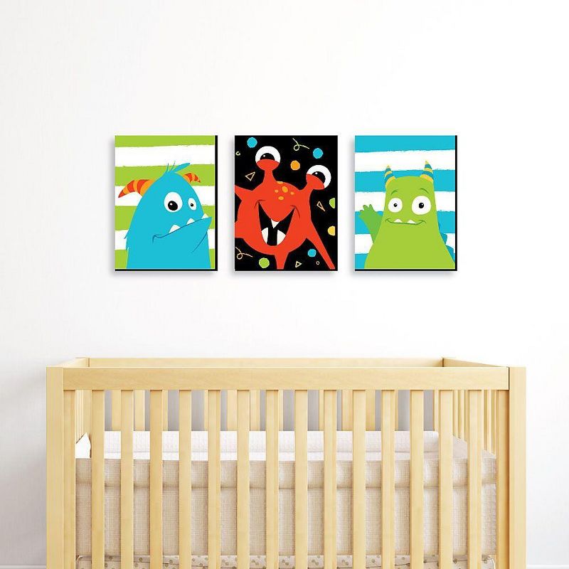 Big Dot of Happiness Monster Bash - Nursery Wall Art and Kids Room Decorations - Gift Ideas - 7.5 x 10 inches - Set of 3 Prints, 2 of 8