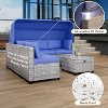 6-Piece PE Rattan Patio Sectional Set, Weather-Resistant Furniture, Retractable Canopy, Adjustable Backrest, Outdoor Sofa for Poolside, Garden - 4 of 4