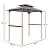 Aghana Digitals 8'x5' BBQ Grill Gazebo with Double-Tier Canopy, 2 Side Shelves & 10 Hooks - Flame - 3 of 4