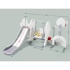 7 in 1 Slide and Swing Set, Kids Playset with Climbing Ladder, Swing, Basketball Hoop, Soccer Golf and Ring Toss Game, Playground for Toddlers - 4 of 4