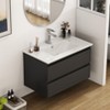 KTMBDW Floating Bathroom Vanity 32 Inch Wall Mounted Bathroom Vanity with Ceramic Basin Sink Bathroom Cabinet with 2 Drawers for Bathroom - 3 of 4