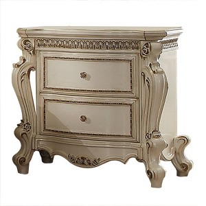 31" Picardy Nightstand Antique Pearl - Acme Furniture: French Provincial Style, 5 Drawers & 2 Doors - 1 of 4