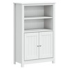vidaXL Berg 3-Piece White Bathroom Furniture Set in Solid Pine Wood, Includes Wall-Mounted Mirror, Sink Cabinet and Spacious Standing Cabinet - 3 of 4
