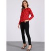 Allegra K Women's 1950s Vintage Ruffle Neck Long Sleeve Dots Chiffon Blouse - 3 of 4