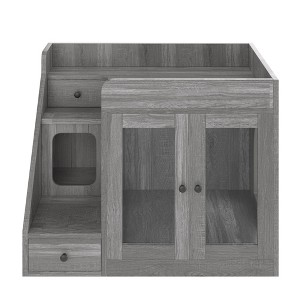 Bencmate Pet Crates and Houses Cat Litter Box Enclosure with Storage Drawers for Living Room Bedroom, Gray, 32.6"*22"*26" - 1 of 4