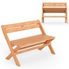 Tangkula Teak Wood Outdoor Bench Folding 2-Person Patio Garden Bench Loveseat - 3 of 4
