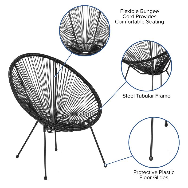 Emma and Oliver Rattan Bungee Lounge Chair, 4 of 13