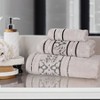 Zero Twist Cotton Floral Jacquard 3 Piece Bathroom Towel Set by Blue Nile Mills - 2 of 4
