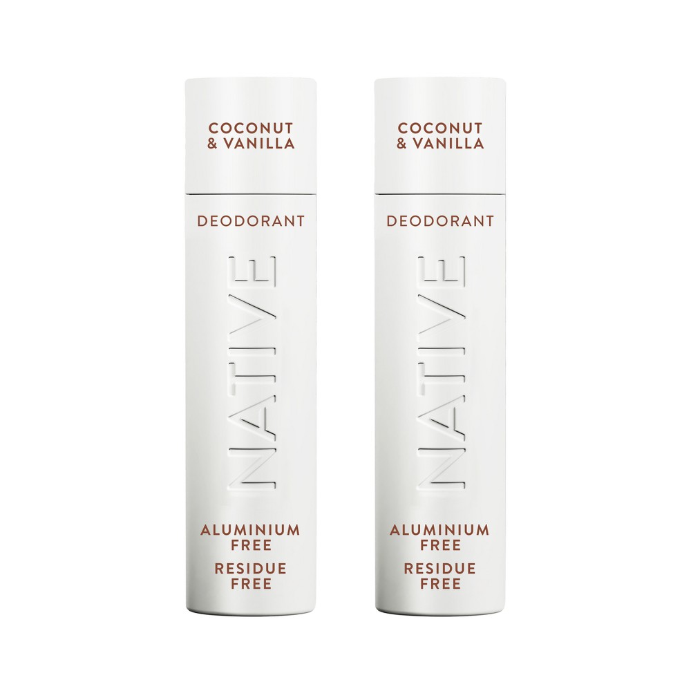 Native Twin Pack Spray Deodorants - Coconut & Vanilla - 3.5 fl oz/2ct: Aluminum-Free, Paraben-Free, Vegan