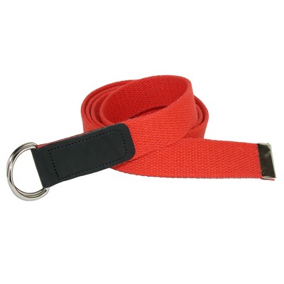 Ctm Plus Size Cotton Web Belt With Double D Ring Buckle, Orange : Target