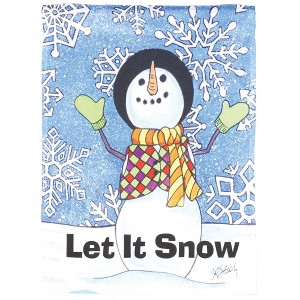 Magnolia Garden Let It Snow Snowman 13 x 18 Inch Polyester Garden Flag - 1 of 2