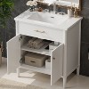 Christopher Knight Home Kachina Modern 31" Bathroom Vanity with Ceramic Sink, 2 Doors and Adjustable Shelf - 2 of 4
