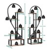 6 Tier Metal Plant Stand:2 Pack Industrial Half Heart-Shaped Plant Holder Multiple Metal Flower Pots Display Shelf with Hooks for Home Garden - 4 of 4