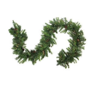 Northlight 9' x 16" Prelit LED  Red Pine Artificial Christmas Garland - Warm White Lights - 1 of 2