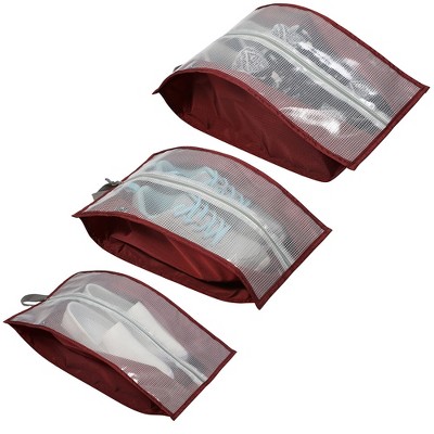 Hynes Eagle 3-Piece Travel Shoe Organizer Set-Red