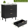 3 Drawer Dresser, 28'' Wide Chest of Drawers with Anti-Tipping Device, Wood Nightstand for Bedroom, Hallway, Entryway, Small Spaces - 2 of 4