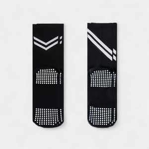 Anna-Kaci Women’s Performance Crew Socks with Non-Slip Grip Soles and Reflective Stripe Accents for Athletic Training - 1 of 3