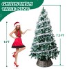 Syemin Artificial Trees 7.5 FT Artificial Snow Tipped Christmas Tree Hinged Xmas Pine Tree with Silver Ribbon Ornaments Holiday, Green, 40"*40"*90" - 4 of 4