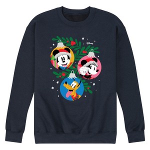 Men's - Disney - Mickey Minnie Pluto Ornaments Graphic Fleece Sweatshirt - 1 of 4