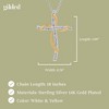 GILDED 1/4 CTTW Natural Diamond Twist Cross Pendant Necklace in 14KT Yellow Gold Plated or 925 Sterling Silver, 18" Chain - 4 of 4
