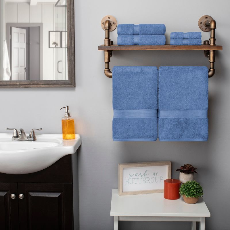 Premium Cotton 800 GSM Heavyweight Plush Luxury 6 Piece Bathroom Towel Set by Blue Nile Mills, 3 of 11