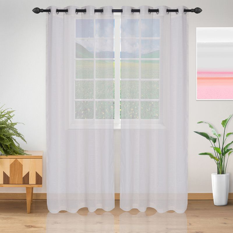 Delicate Dot Sheer Grommet Curtain Panel Set by Blue Nile Mills, 1 of 5