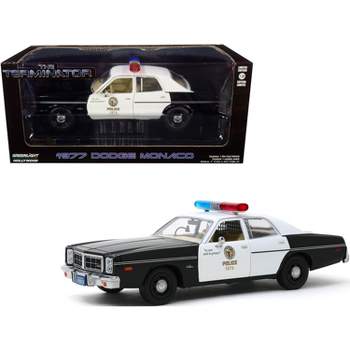 1977 Dodge Monaco "Metropolitan Police" Black & White "The Terminator" (1984) Movie 1/24 Diecast Model Car by Greenlight